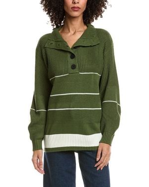 Madison Miles Knit Polo Jumper - Green