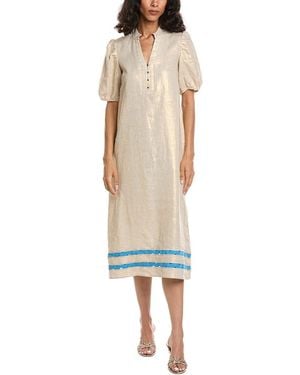 Sail To Sable Puff Sleeve Linen Midi Tunic - Natural
