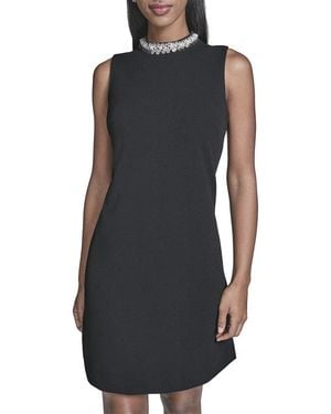 KARL LAGERFELD Scuba Crepe A-Line Dress - Black