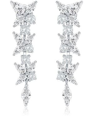 Suzy Levian CZ Jewelry Suzy Levian Gala Collection Cz Dangle Earrings - White
