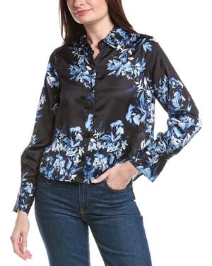 1.STATE Button-Down Blouse - Blue