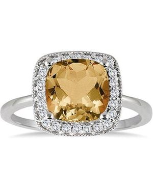 Gem Spark 14K 1.43 Ct. Tw. Diamond & Citrine Ring - White
