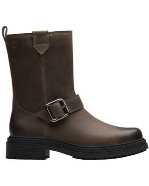Clarks Dark Grey Lea Boot - Black