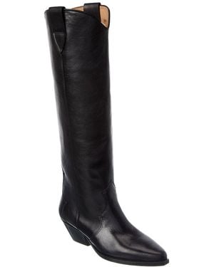 Isabel Marant Denvee Leather Knee-High Boot - Black