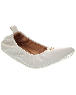 Gianvito Rossi Alina Leather Flat - White