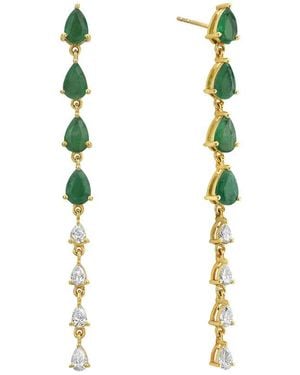 Forever Creations USA Inc. Forever Creations 14K 3.10 Ct. Tw. Diamond & Emerald Earrings - White