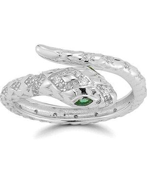 Sphera Milano Cz Snake Bypass Ring - White