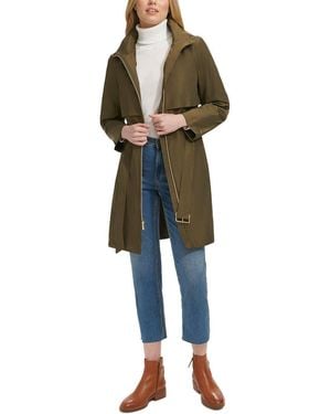 Cole Haan Packable Belted Trench Coat - Green