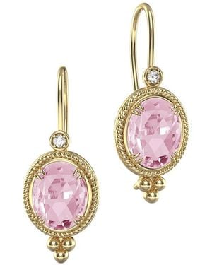 Reiss 14k 6.77 Ct. Tw. Diamond & Rose Quartz Drop Earrings - Pink