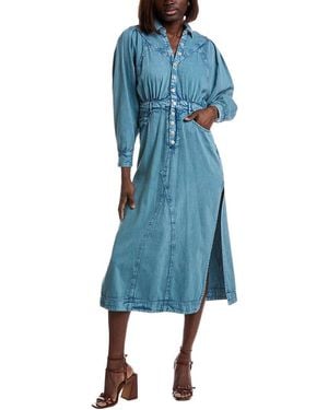 Free People Mad Love Denim Midi Dress - Blue