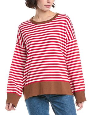 Lyra & Co Stripe Sweater - Red