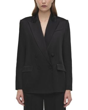 Jonathan Simkhai Norah Double Breasted Blazer - Black