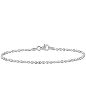 Italian Silver Oval Bracelet - White