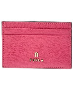 Furla Camelia Leather Card Case - Pink