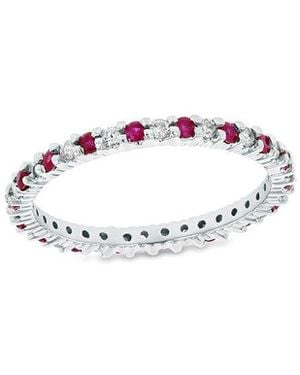 LEVARON 14K 0.55 Ct. Tw. Diamond & Ruby Stackable Ring - White