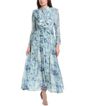 Nancy Yang Long Sleeves Maxi Dress - Blue