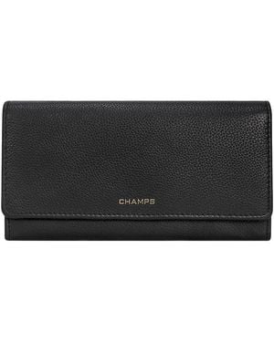 CHAMPS Gala Zip-Clutch Wallet - Black