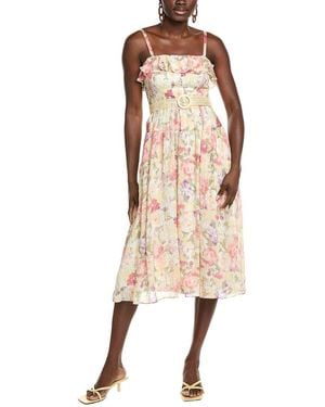 Maison Tara Crinkle Voile Midi Dress - Natural