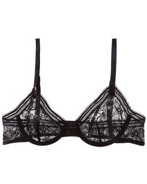 Wolford Graphic Lace Underwire Demi Bra - Black