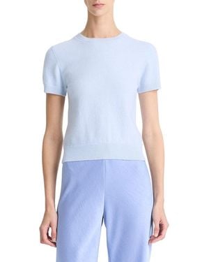 Vince Wool & Cashmere-Blend T-Shirt - Blue