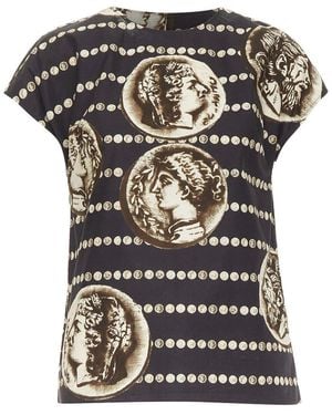 Dolce & Gabbana Coin Print Top, Size It (Authentic Pre-Loved) - Grey