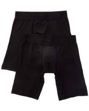 Tommy John 2Pk Second Skin 8 Boxer Brief - Black