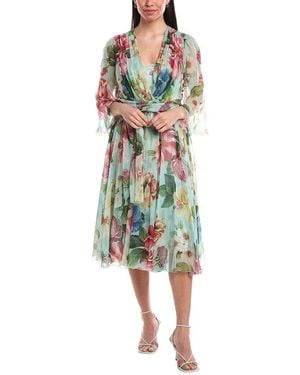 Dolce & Gabbana Silk Midi Dress - Green