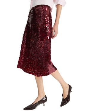 Vince Lucite Paillettes Skirt - Red