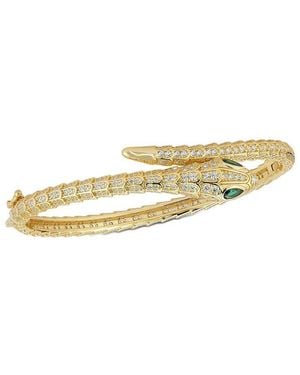Sphera Milano 14K Over Cz Bypass Snake Bangle Bracelet - White