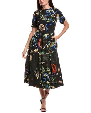 Oscar de la Renta Belted Midi Dress - Black