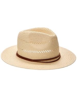 Bruno Magli Vented Packable Straw Panama Hat - Natural