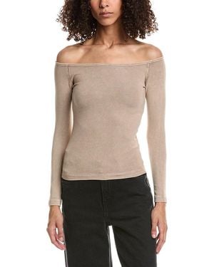 John Elliott Mineral Wash Gemini Rib Top - Black