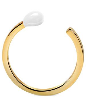Gabi Rielle 14k Over Silver Enamel Matchstick Adjustable Ring - Metallic