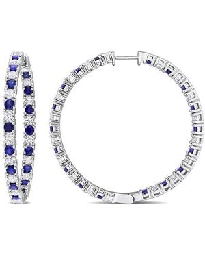 Rina Limor 10.44 Ct. Tw. Lab-Grown Sapphire Earrings - Metallic