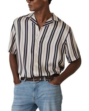Reiss Amos Wide Stripe Print Casual Shirt - White