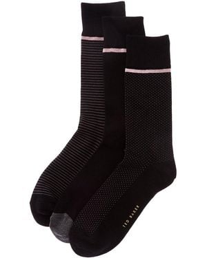 Ted Baker 3Pk Crew Socks - Black