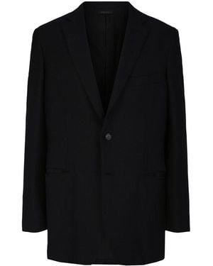 Brioni Single-Breasted Wool & Silk Blazer - Black