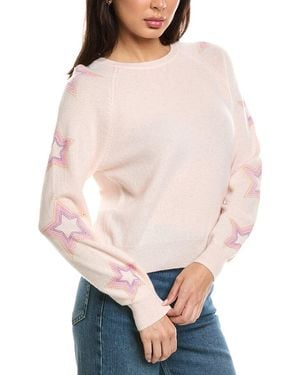 Brodie Cashmere Star Dust Sleeve Crewneck Cashmere Jumper - Natural