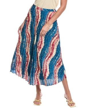 Nicole Miller Accordion Pleated Skirt - Blue
