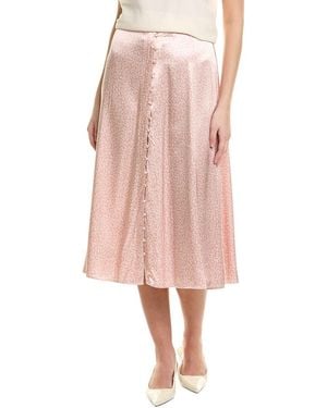 1.STATE Button Midi Skirt - Pink