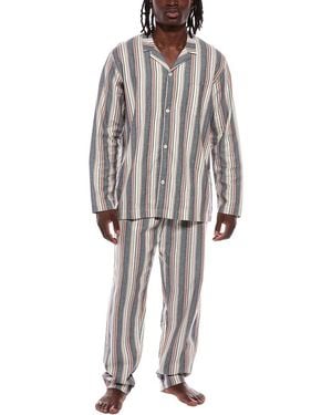Hanro 2Pc Recycled Flannel Pajama Set - Gray