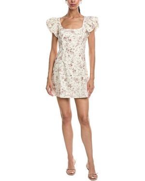 REVERIEE Cap Sleeve Mini Dress - White