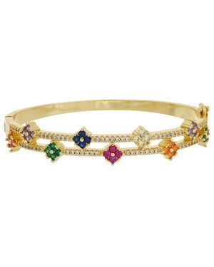 Juvell 18K Plated Topaz Cz Bangle Bracelet - Metallic
