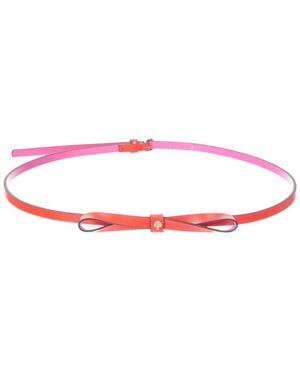 Kate Spade 10Mm Colour Block Bow Leather Belt - White
