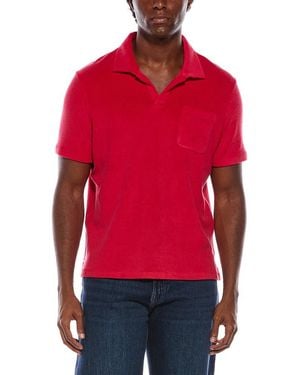Isaia Silk-Blend Terry Polo Shirt - Red