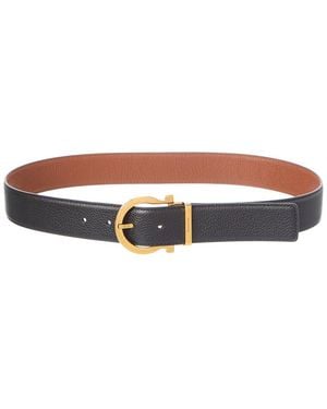 Ferragamo Gancini Reversible & Adjustable Leather Belt - Brown
