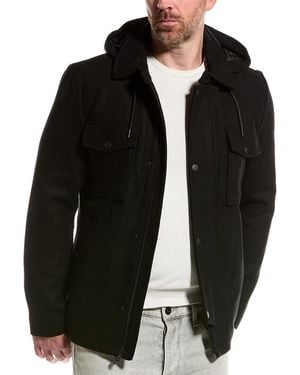 Cole Haan Twill Wool-Blend Field Jacket - Black