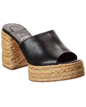 Christian Louboutin Calakala 85 Leather Mule - Black