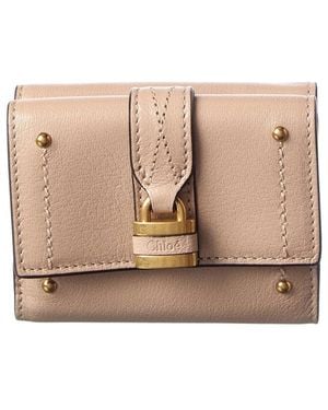 Chloé Paddington Leather Continental Wallet - Natural