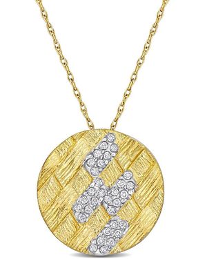 Rina Limor 14k 0.16 Ct. Tw. Diamond Weave Pendant Necklace - Metallic